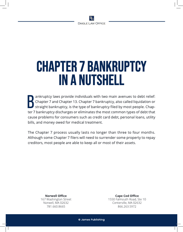 Chapter 7 Bankruptcy In A Nutshell Daigle Law Office MA Bankruptcy Attorneys